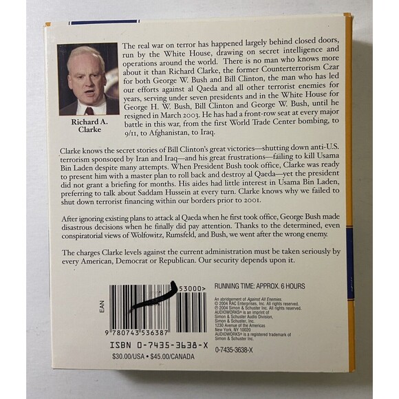 Against All Enemies CD Inside America's War on Terror by Richard A Clarke Audio - Picture 2 of 5